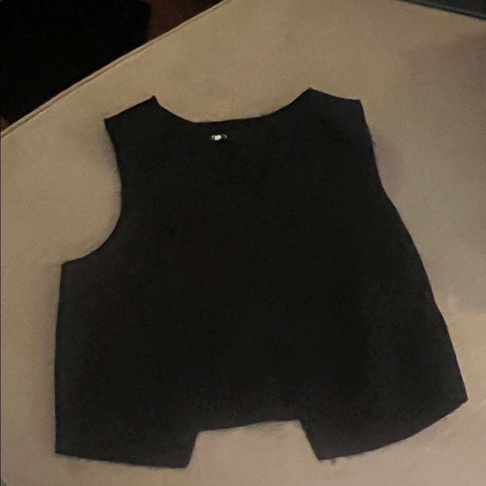 Topshop Elegant Black V-Neck Crop Top